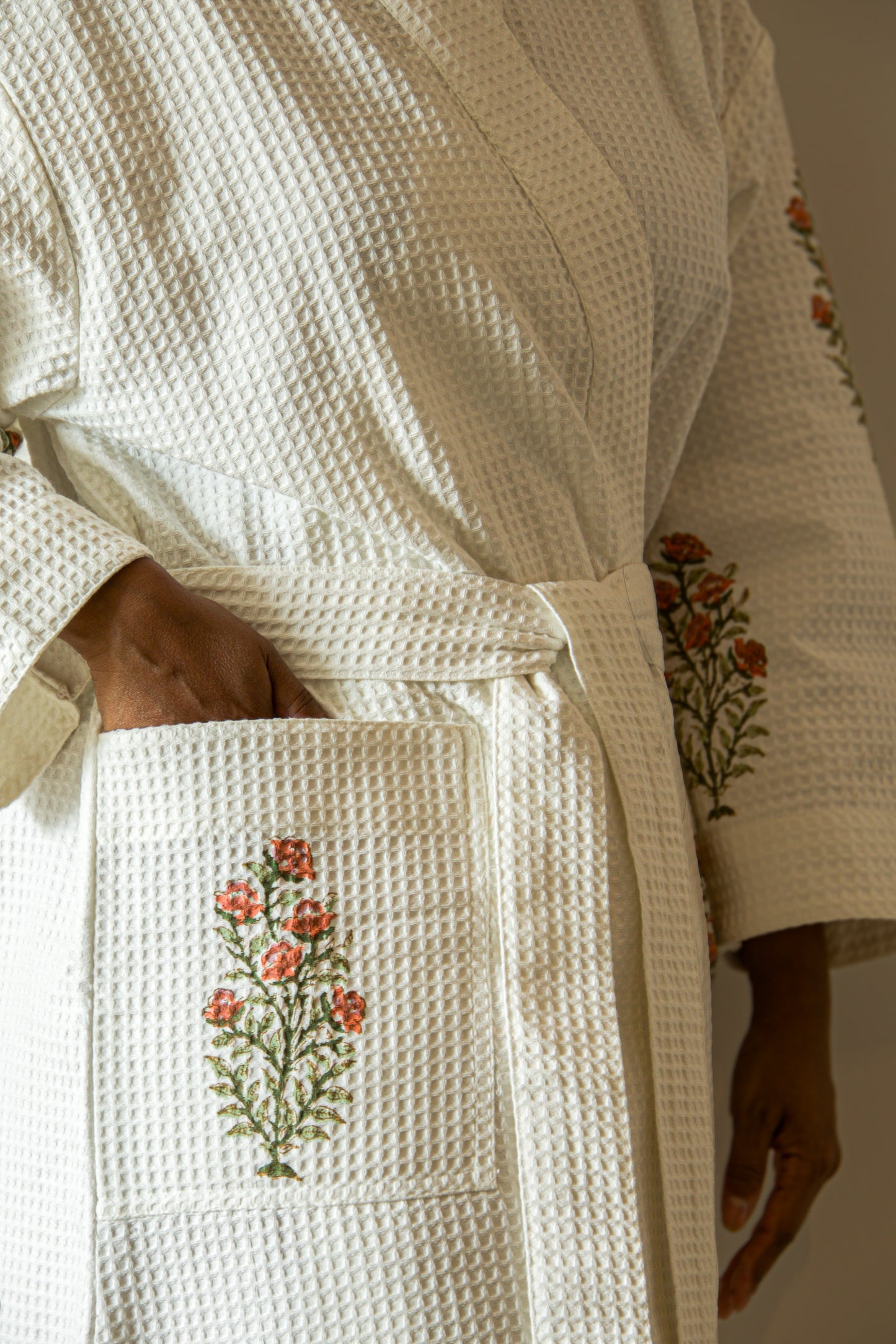 Terracotta Rose Waffle Robe