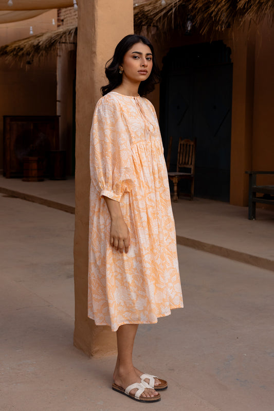 Liana Midi Dress - Apricot