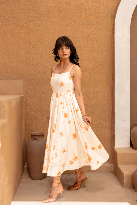 Soleil Midi Dress — Pearl