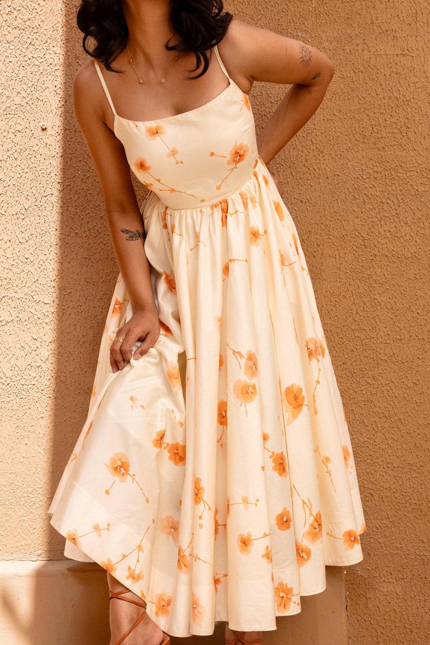 Soleil Midi Dress — Pearl