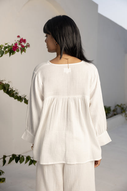 Mysa Nightwear Co-ord Set — White