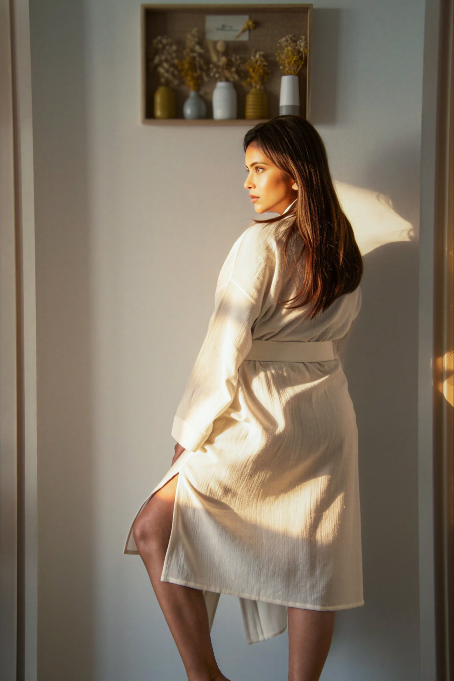 Gauze Robe — Ivory