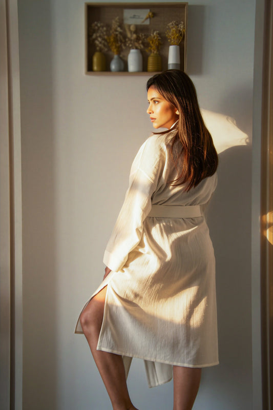 Gauze Robe — Ivory