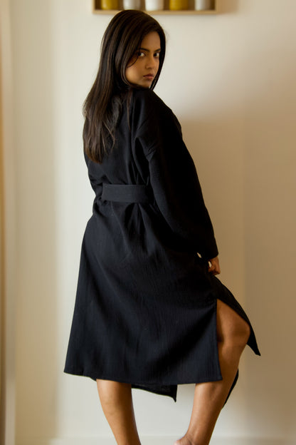 Gauze Robe — Onyx