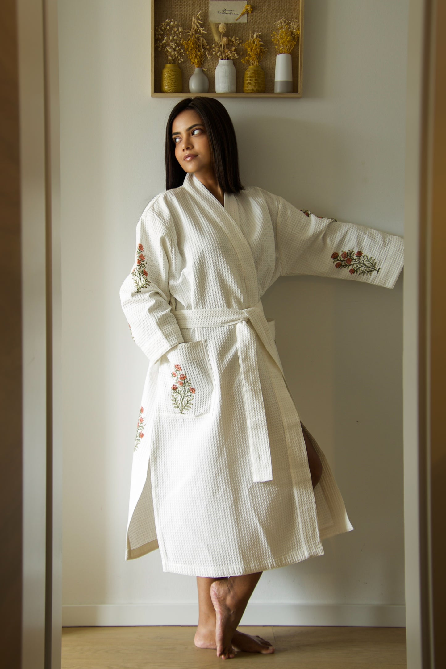 Terracotta Rose Waffle Robe