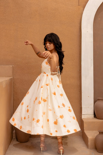 Soleil Midi Dress — Pearl