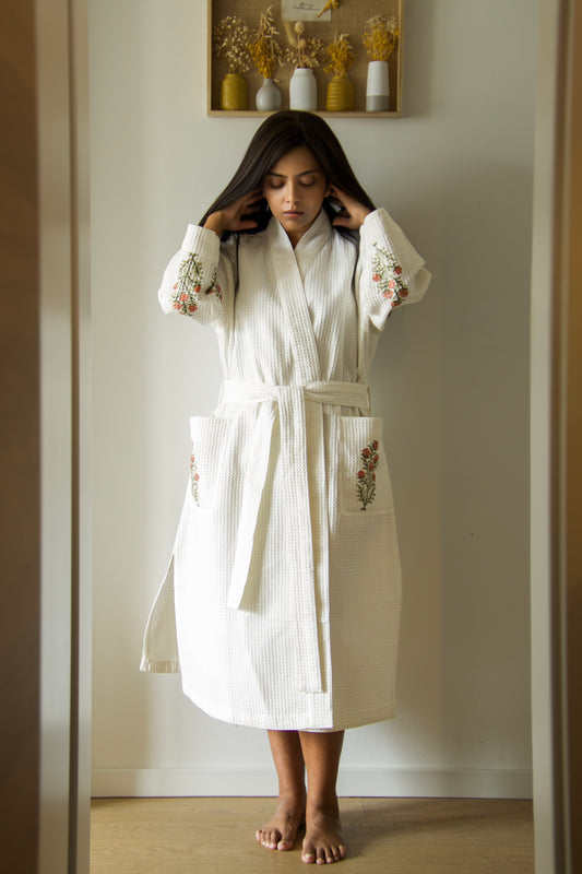 Terracotta Rose Waffle Robe