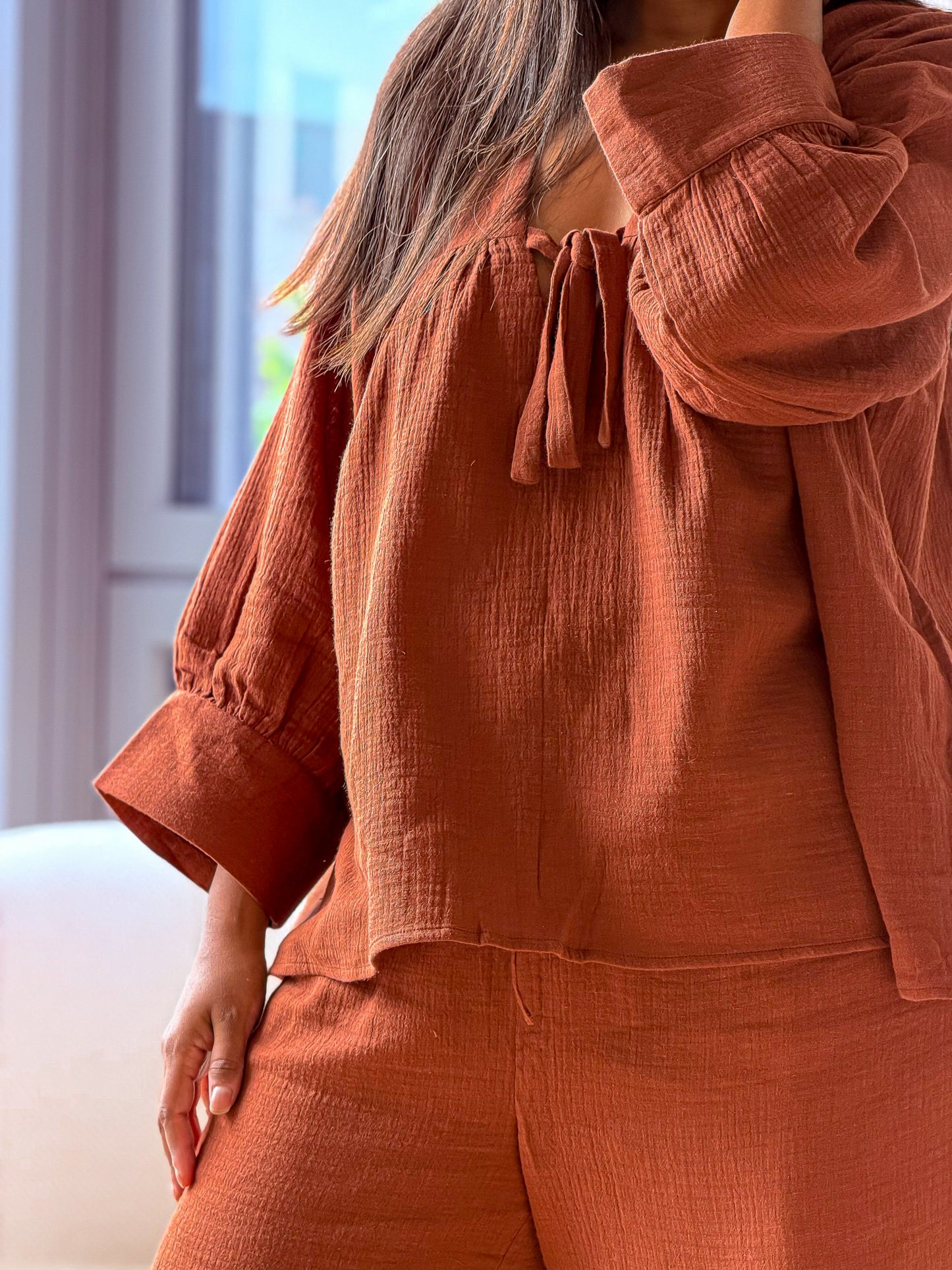 Mysa Nightwear Co-ord Set — Terra Brown