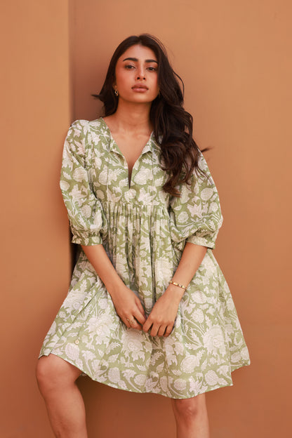 Liana Mini Dress - Sage