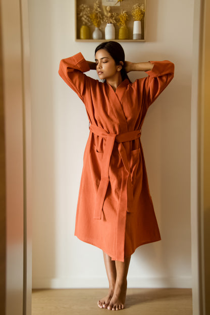 Gauze Robe — Rust