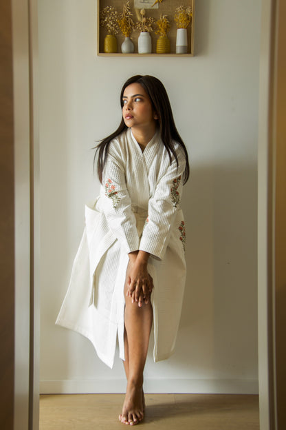 Terracotta Rose Waffle Robe