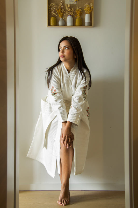 Terracotta Rose Waffle Robe