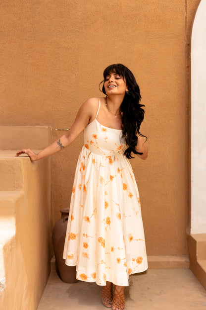 Soleil Midi Dress — Pearl