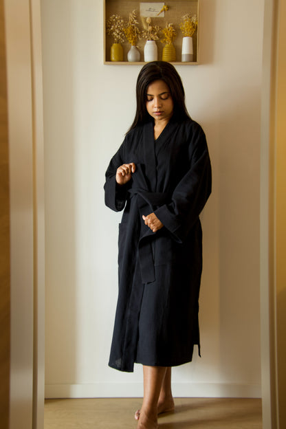 Gauze Robe — Onyx
