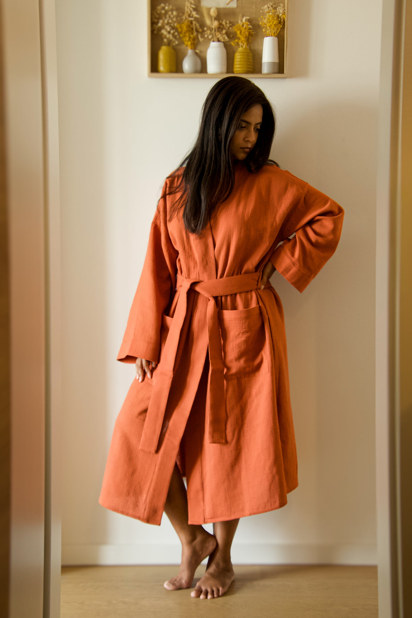 Gauze Robe — Rust