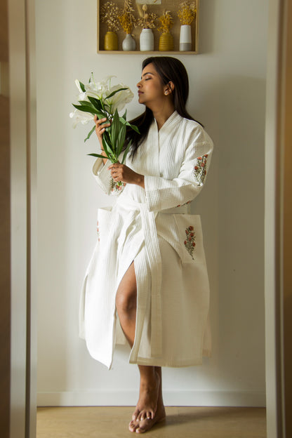 Terracotta Rose Waffle Robe