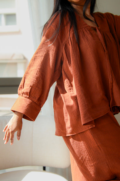 Mysa Nightwear Co-ord Set — Terra Brown