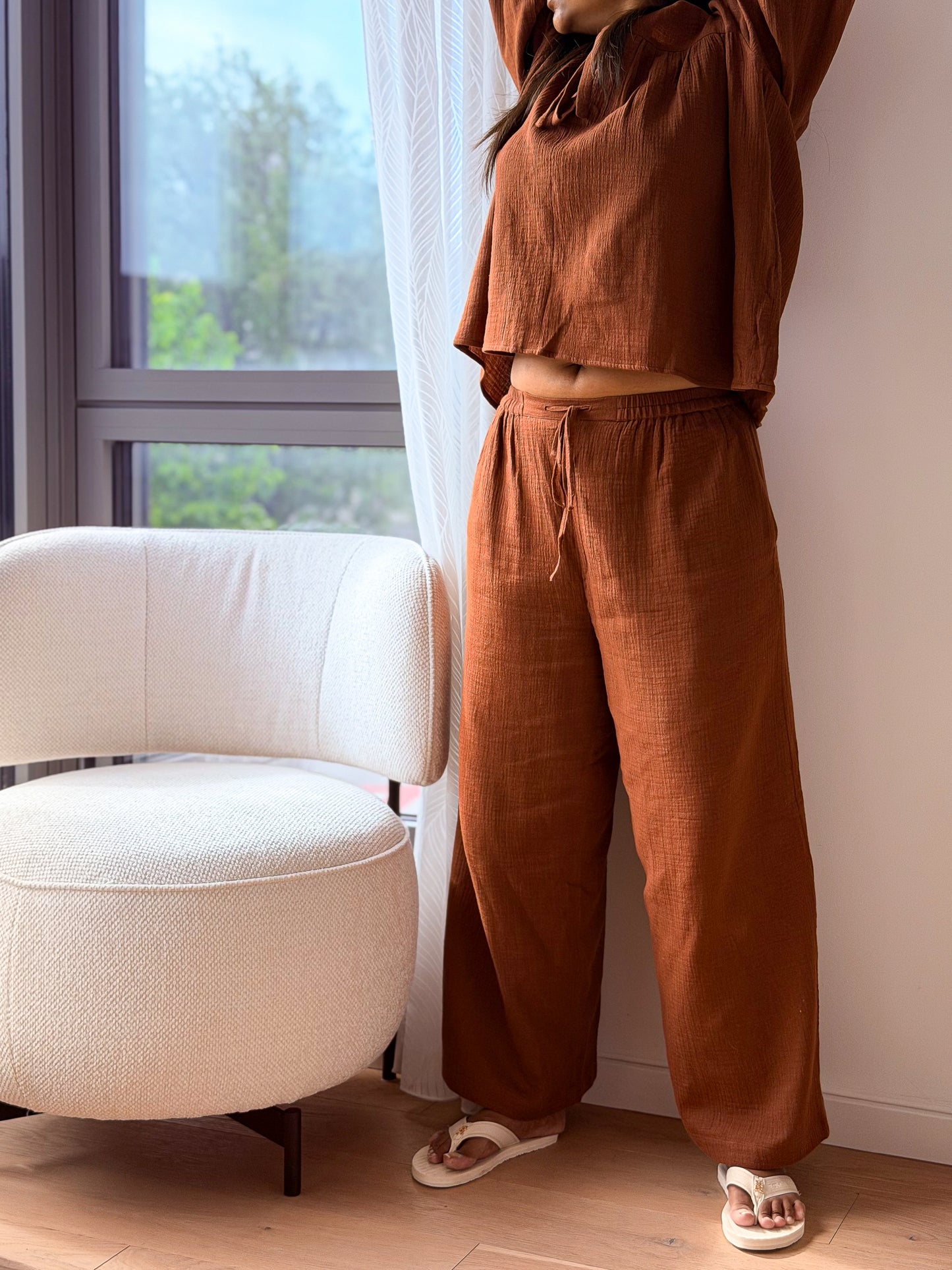 Mysa Nightwear Co-ord Set — Terra Brown