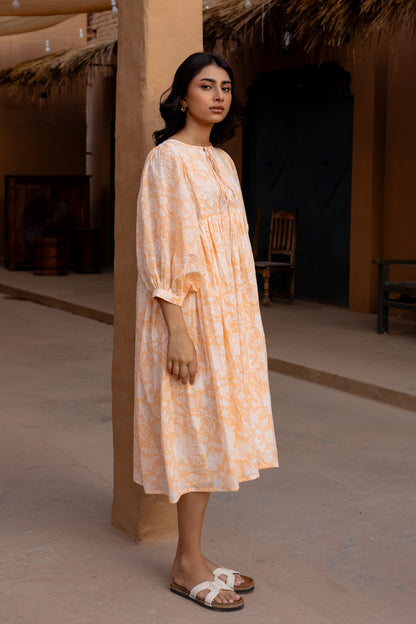 Liana Midi Dress - Apricot