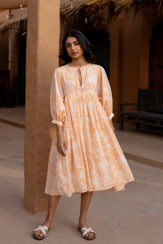 Liana Midi Dress - Apricot