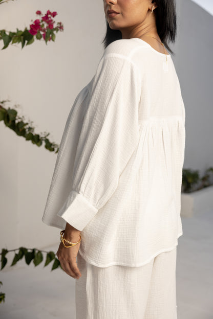 Mysa Nightwear Co-ord Set — White