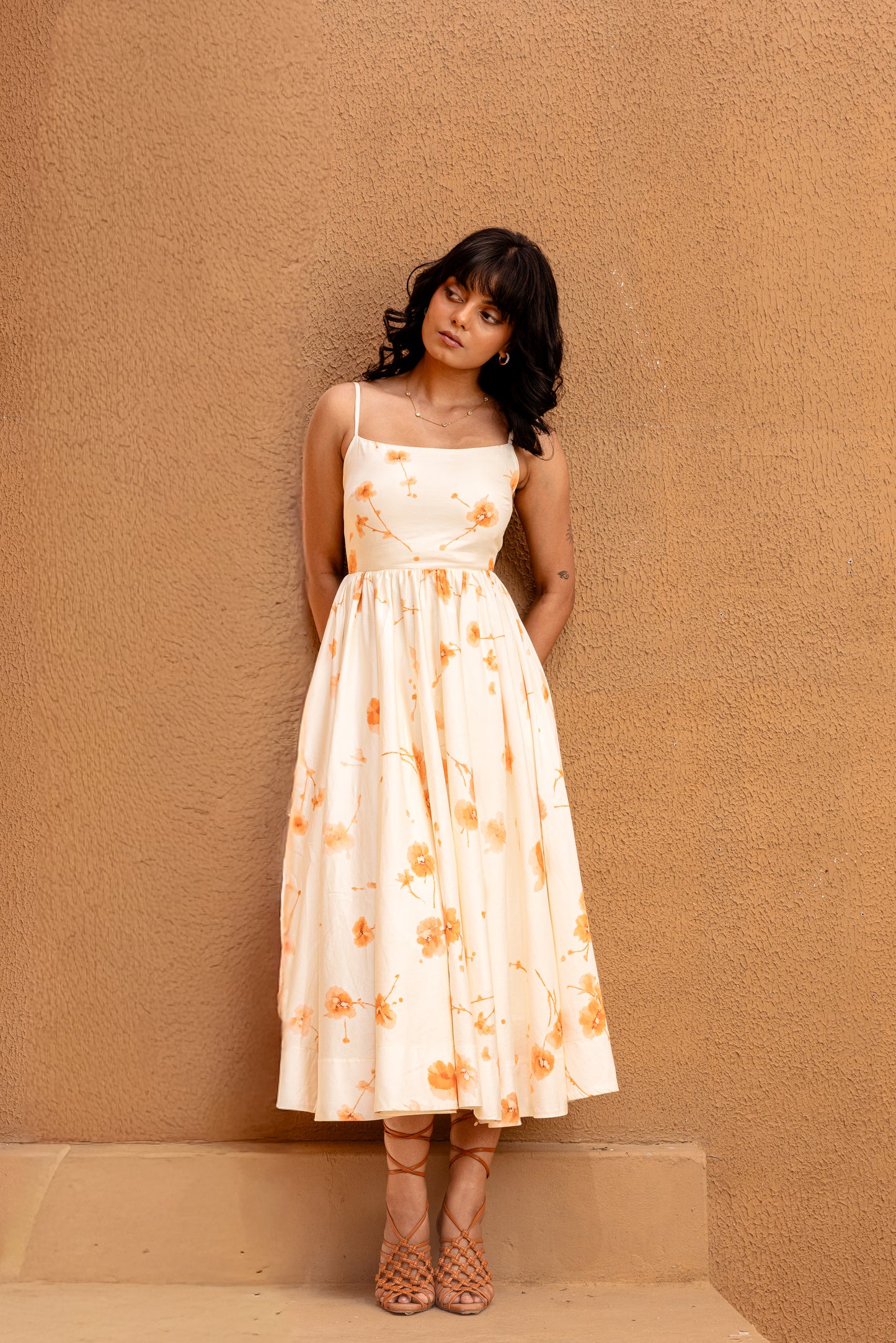 Soleil Midi Dress — Pearl