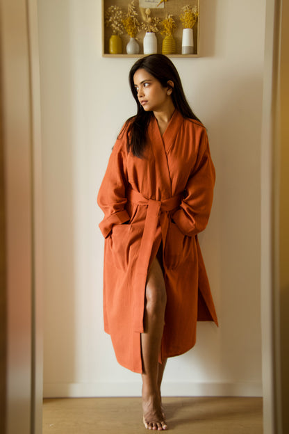Gauze Robe — Rust