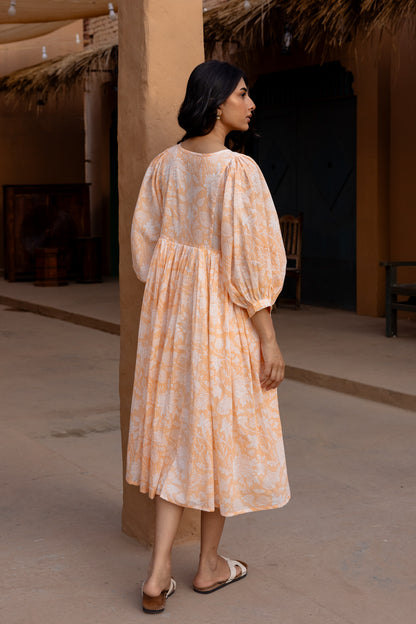 Liana Midi Dress - Apricot